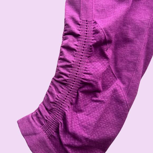 Lululemon In the Flow Crop II Heathered Regal Plum Fuchsia W6B41S 4 - Picture 4 of 10